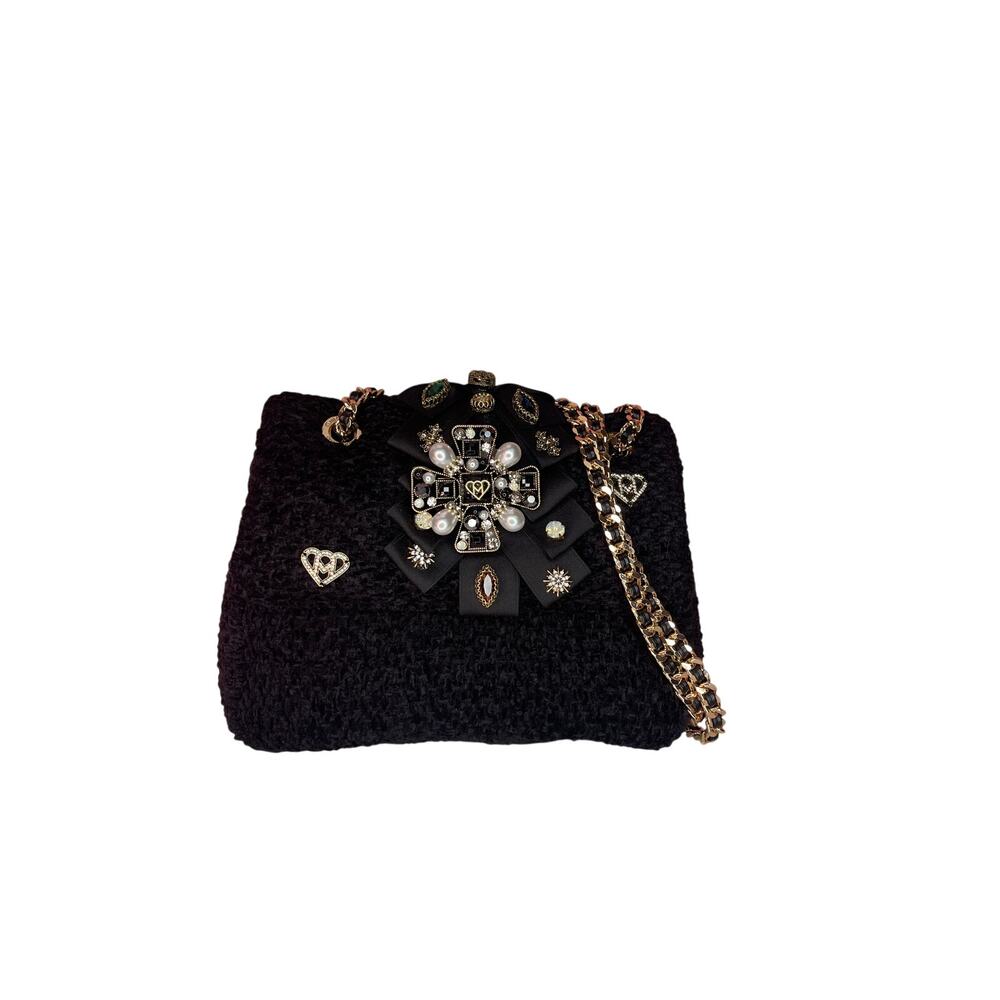 Minime Paris XS Soft Structured Bag, Black Tweed, NWT - Picture 2 of 13
